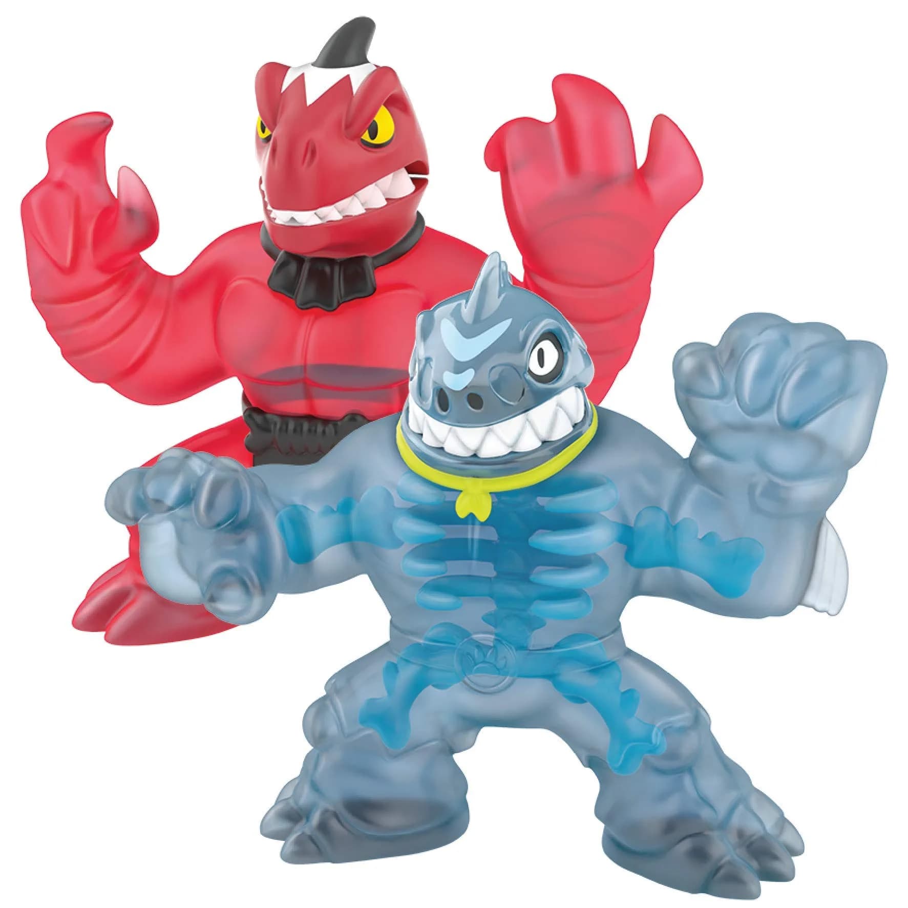 Heroes of Goo Jit Zu Dino X-Ray Fossil Faceoff Versus Pack - Thrash vs Verapz 2 Piece Set | ASTM-Tested Toy Figures