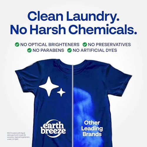 Earth Breeze Laundry Detergent Sheets Fresh Scent 60 Loads | Eco-Friendly & USA-Made thumbnail 3