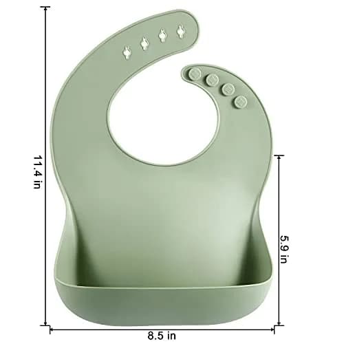 PandaEar Silicone Baby Bibs Set of 3 (25.4cm L x 9.2cm W x 0.48cm H) | Waterproof, Soft, Adjustable Neck for 10-72 Months thumbnail 3