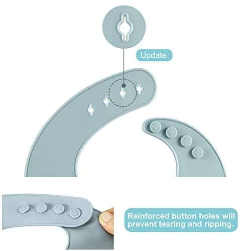 PandaEar Silicone Baby Bibs Set of 3 (25.4cm L x 9.2cm W x 0.48cm H) | Waterproof, Soft, Adjustable Neck for 10-72 Months thumbnail 4