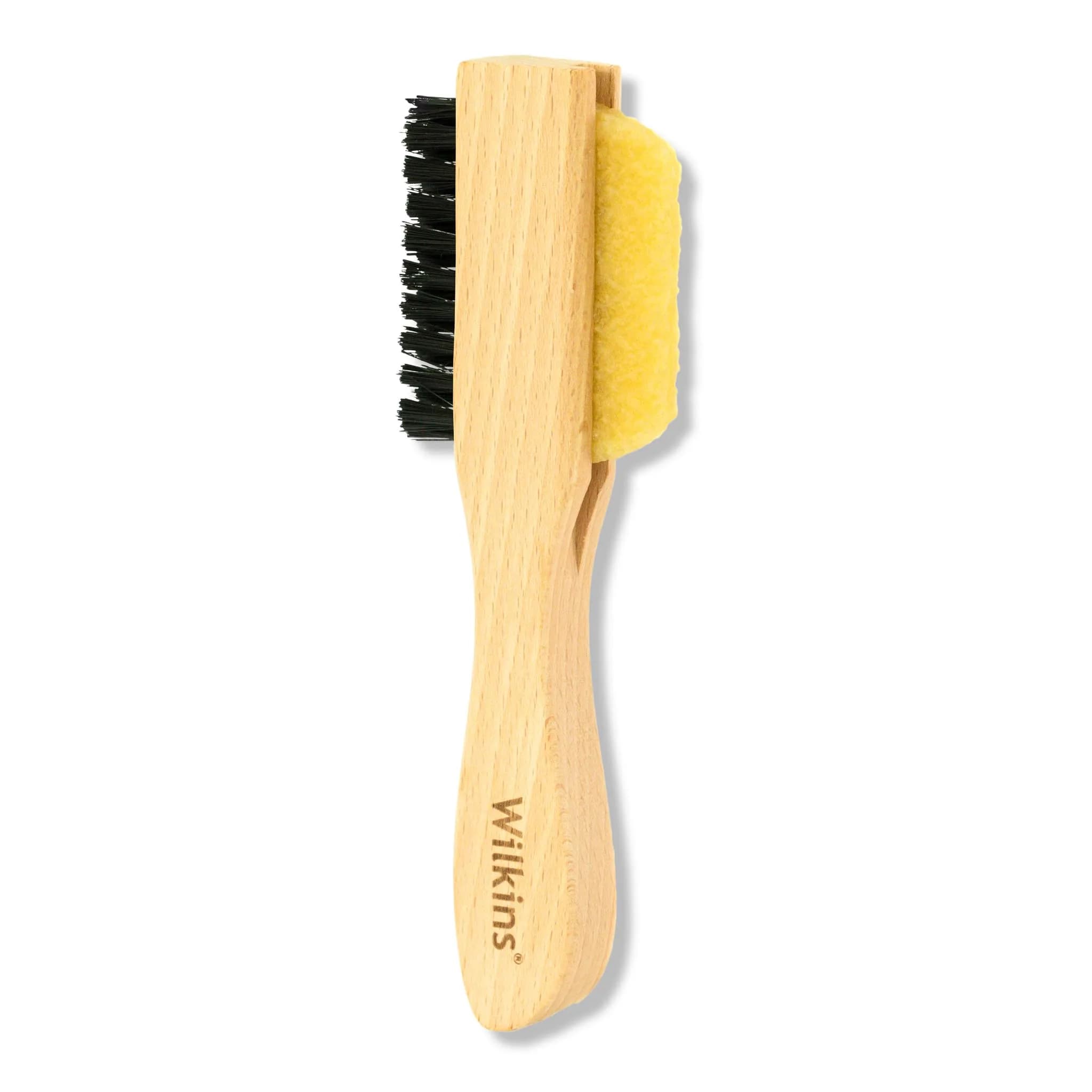 Wilkins Suede Shoe Cleaner Brush - Yellow Rubber Suede Eraser with Soft Bristle Brush, 52g (1.8 oz) | Cleans Suede & Nubuck Without Water