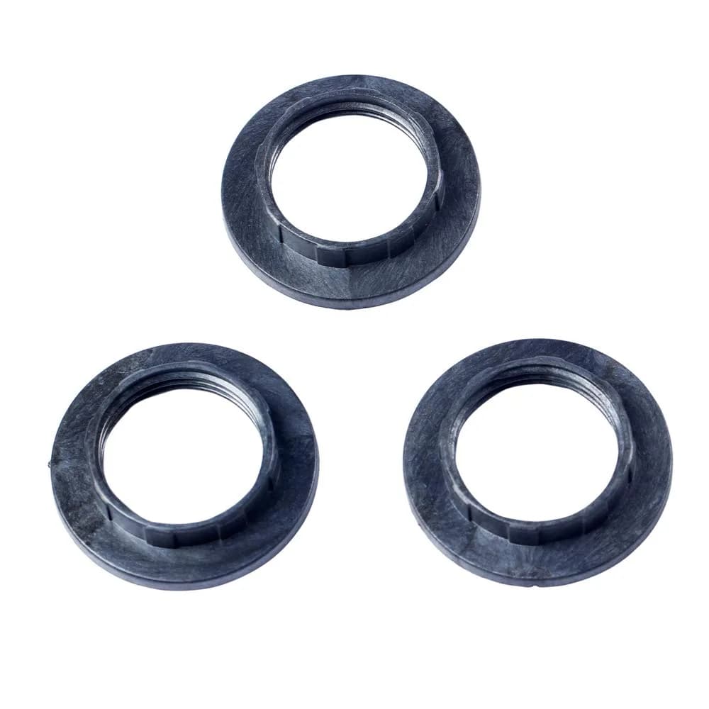 FASTROHY Black Lampshade Collar Ring Adaptor for E14 Bulbs (3-Pack, 44mm Outer Diameter) - main product image