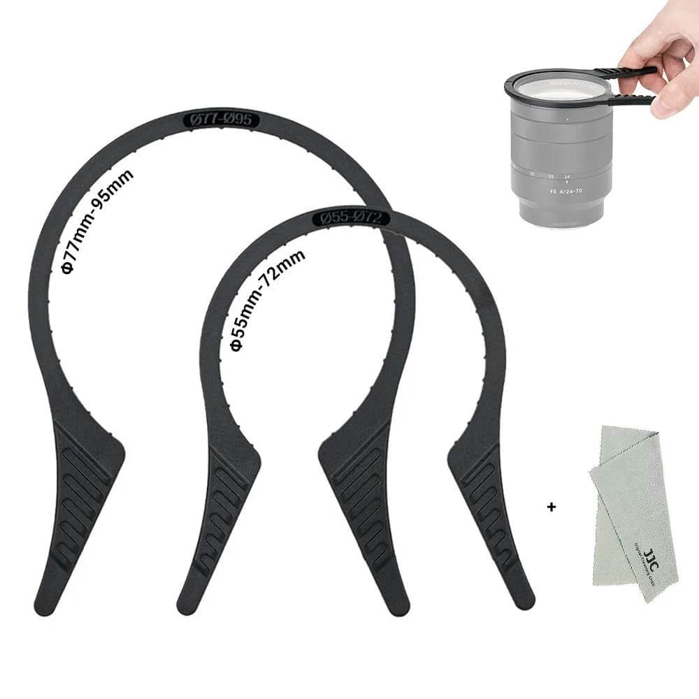 JJC 3-Pack Camera Lens Filter Wrench Kit for 37mm-95mm Threads | Multi-Coated UV ND CPL Filter Removal Tool Set — for 55-95mm Lens Thread