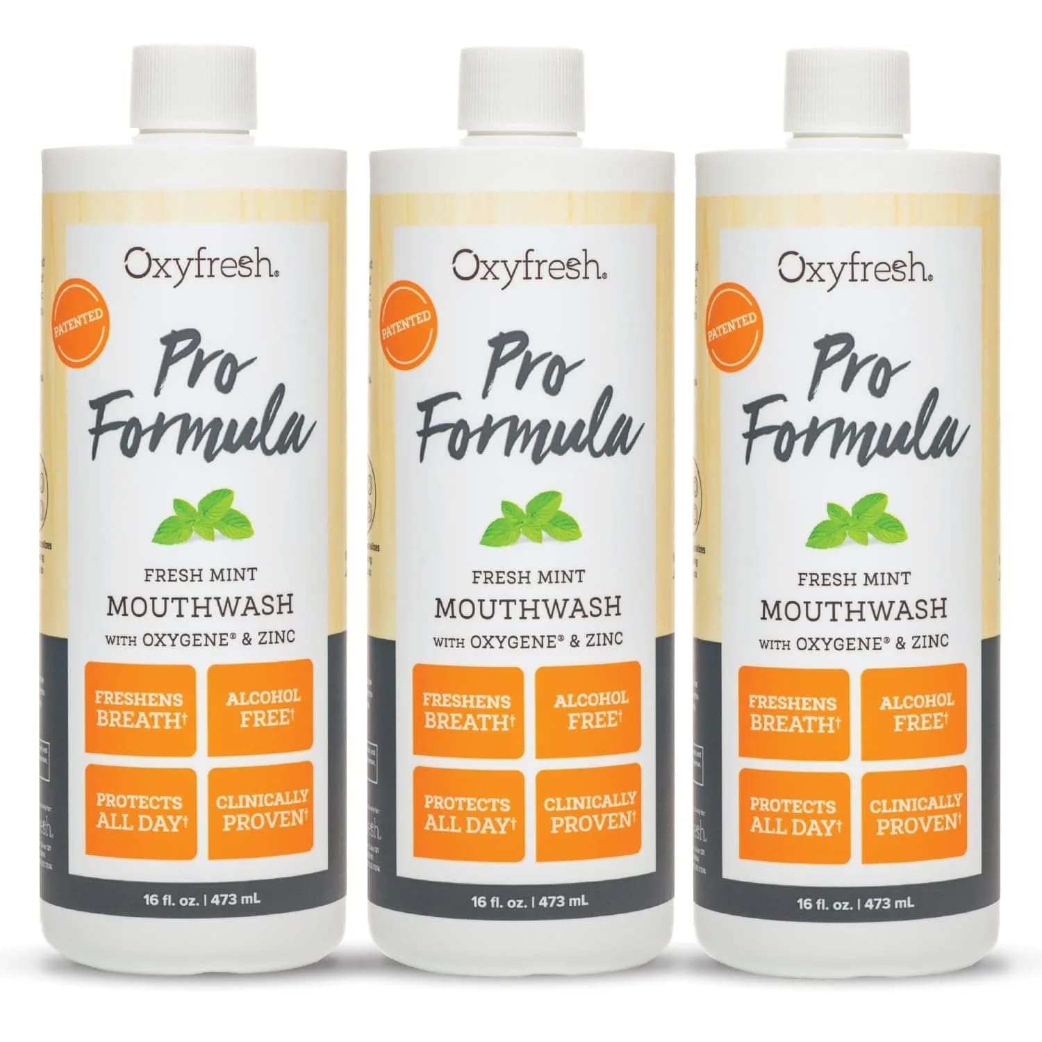 Oxyfresh Pro Formula Fresh Mint Mouthwash 16 Fl Oz | Zinc & Fluoride Free, Alcohol-Free, Gentle for Gums — Fresh Mint w/ Zinc / 16 Fl Oz