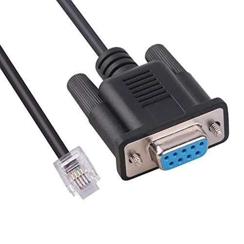 Green-utech 6ft (1.83m) DB9 RS232 to RJ11 6P4C Serial Console Cable | Plug and Play Driverless Connection thumbnail 1