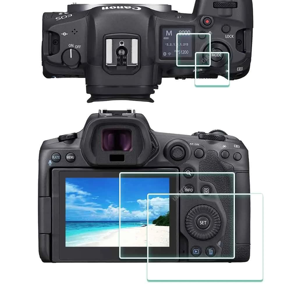 ULBTER Tempered Glass Screen Protector for Canon EOS R5 Mark II LCD + Top Screen | 9H Hardness, 99.99% HD Clarity — EOS R5