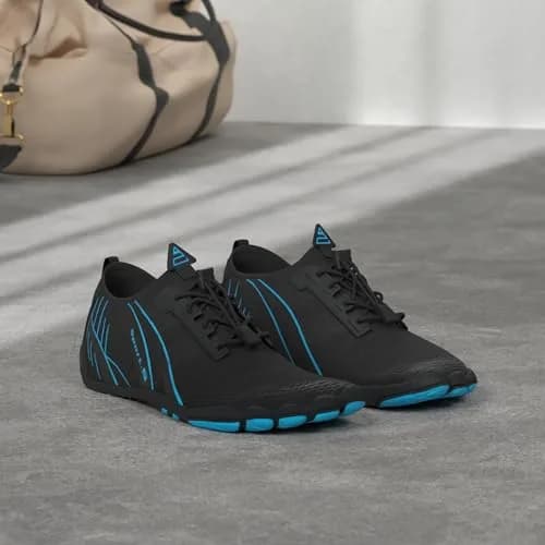 WateLves Water Shoes for Men Women Barefoot Quick-Dry Aqua Sock | Outdoor Athletic Sport Shoes (M-Black/Blue, 40) thumbnail 2