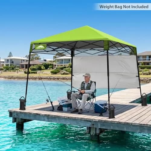 EAGLE PEAK 8x8 Pop Up Canopy Tent, Compact Backpack, Green | Portable Sun Shelter for Outdoors thumbnail 8