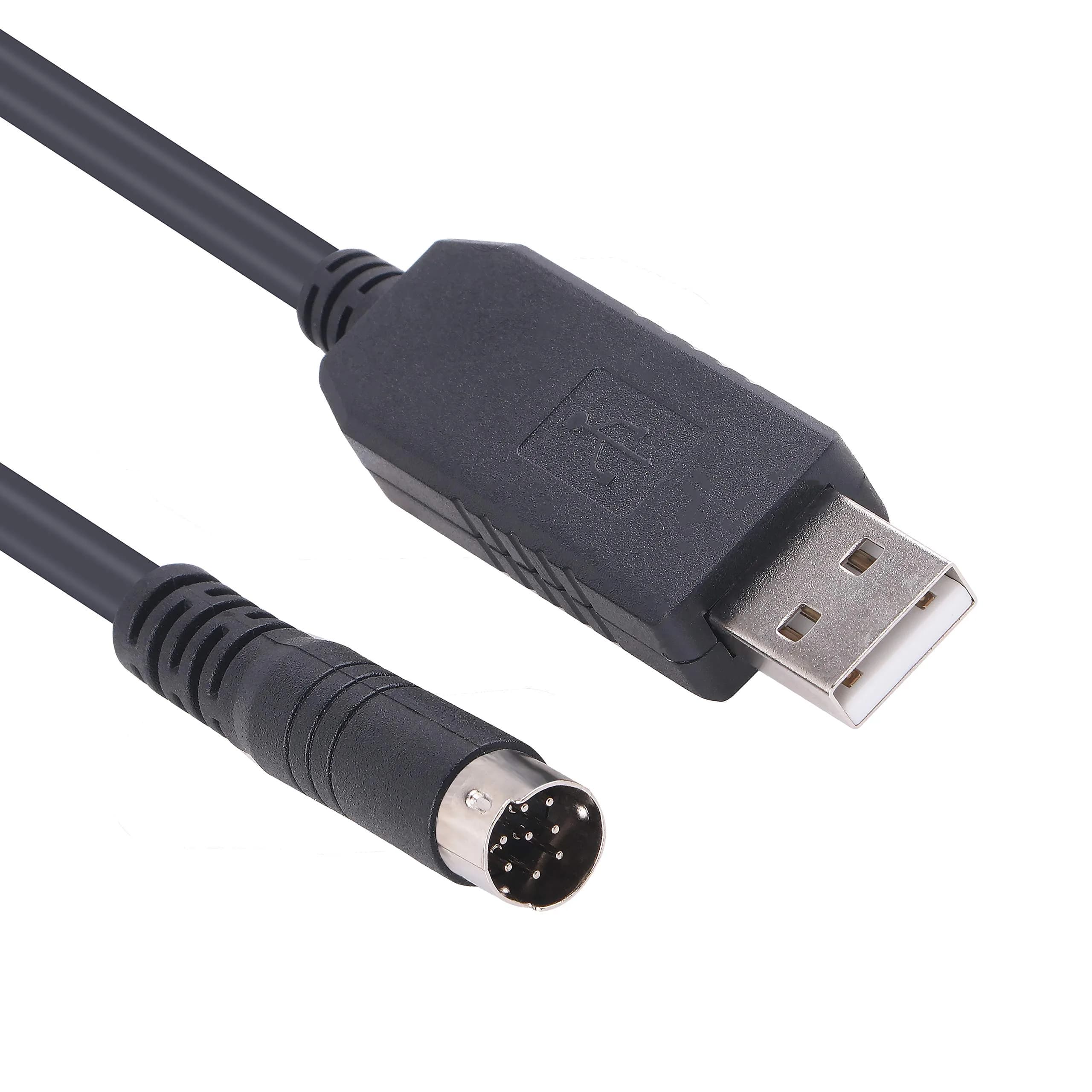 Green-utech USB MD 8P RS-232 Serial Adapter Cable for Rockwell AB MicroLogix 1400 PLC Programming 6ft | FT231XS Chip
