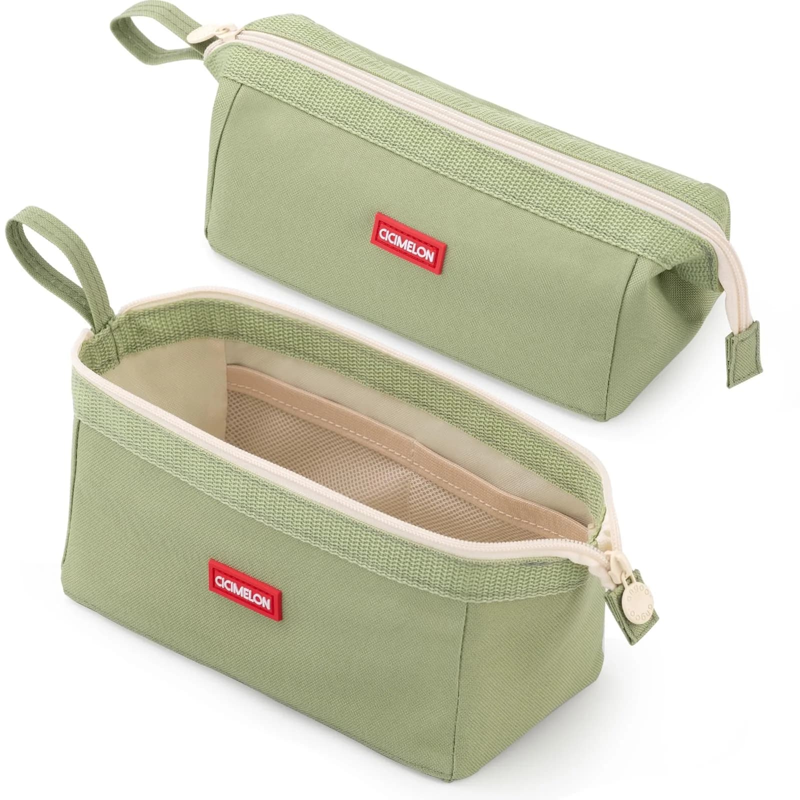 CICIMELON Large Capacity Pencil Case Pouch for School & Office | Organize 30-50 Pens & Gadgets (Green)