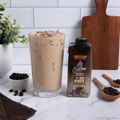 Atkins Café au Lait Iced Coffee Protein Shake 15g Protein, 3g Net Carb, 12 Count | Keto Friendly, Gluten Free thumbnail 4
