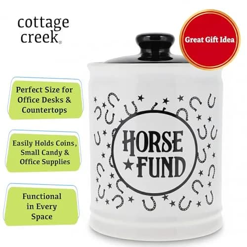 Cottage Creek Horse Fund Piggy Bank 6in Ceramic Money Jar | Equestrian Gift for Horse Lovers thumbnail 8