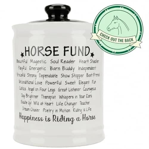 Cottage Creek Horse Fund Piggy Bank 6in Ceramic Money Jar | Equestrian Gift for Horse Lovers thumbnail 2