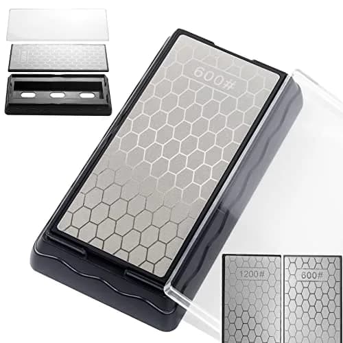 CWOVRS Diamond Sharpening Plate 18cm (7") Double-Sided 600/1200 Grit with Non-Slip Base thumbnail 1