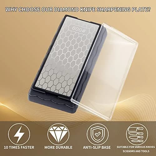 CWOVRS Diamond Sharpening Plate 18cm (7") Double-Sided 600/1200 Grit with Non-Slip Base thumbnail 4