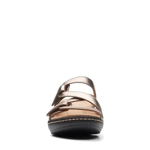 Clarks Collection Merliah Karli Wedge Sandal Metallic Leather 2 inch (50mm) | Metallic Leather Strappy Wedge Sandal thumbnail 6