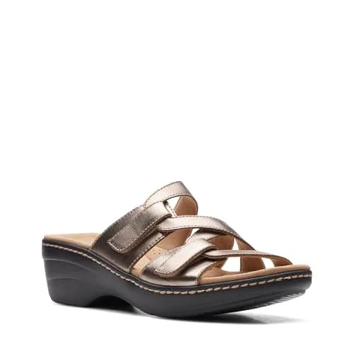 Clarks Collection Merliah Karli Wedge Sandal Metallic Leather 2 inch (50mm) | Metallic Leather Strappy Wedge Sandal thumbnail 5