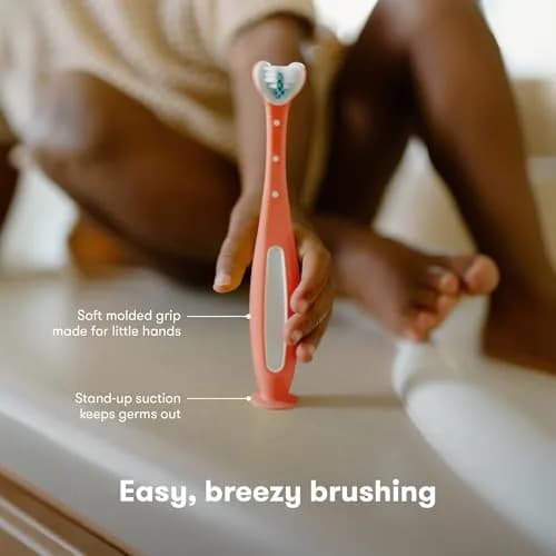 Frida Baby Triple-Angle Toothhugger Toddler Toothbrush 2 Years+ Pink | Cleans All Sides at Once thumbnail 6