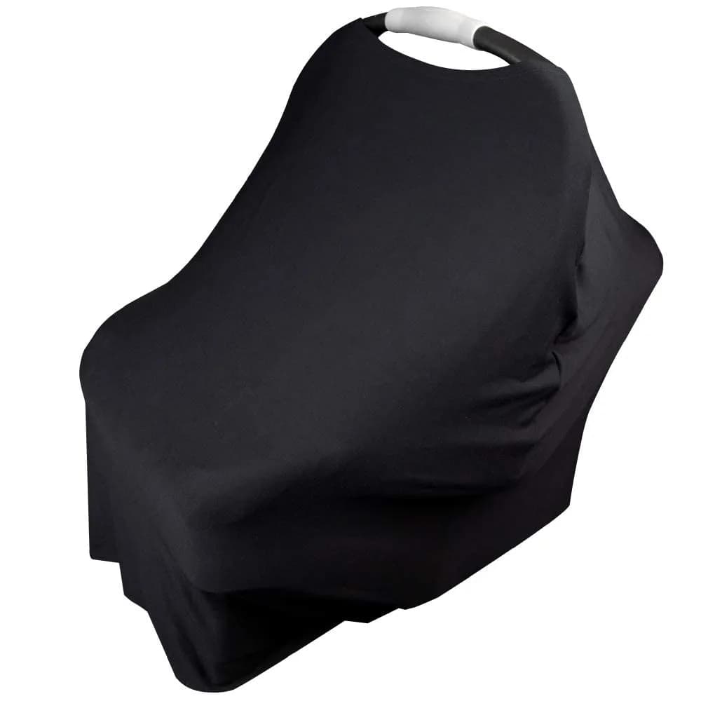 Mothera Baby Car Seat Cover Multi-use Nursing Covers for Breastfeeding Baby Must Haves for First Time Mom Infant Stroller Cover for Baby Boy or Girl, Black | 1 Count - main product image