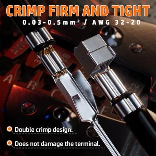 PEBA Ratchet Crimping Tool and JST Connector Kit for AWG 32-20 Wires | 14 Types of 2.5mm JST-SM Connectors & Crimp Pins thumbnail 4