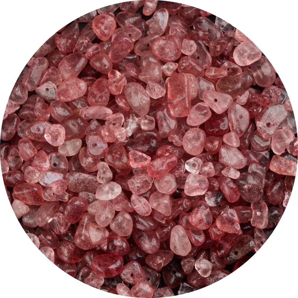 Cmidy Natural Chip Stone Beads Red Agate 5-8mm (150g/5.29oz) | Genuine Gemstones for Jewelry Making — Strawberry Quartz