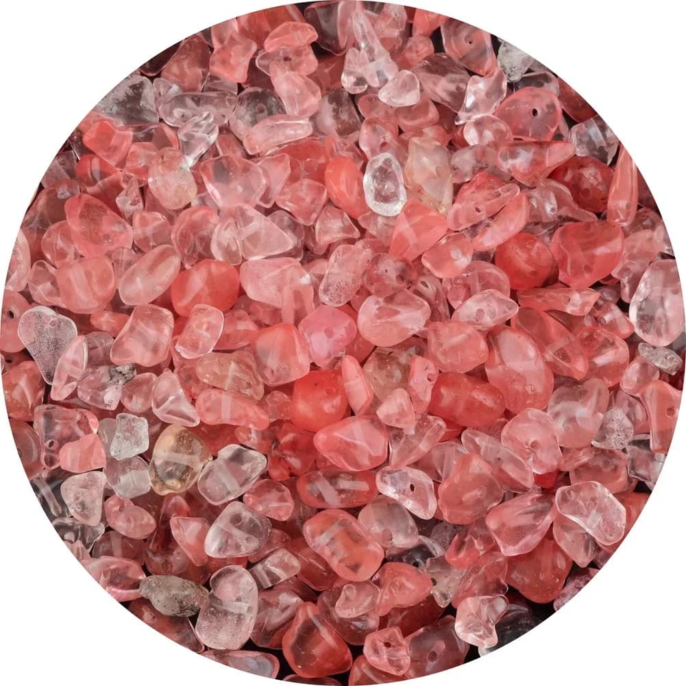 Cmidy Natural Chip Stone Beads Red Agate 5-8mm (150g/5.29oz) | Genuine Gemstones for Jewelry Making — Watermelon Red stone / 5-8mm