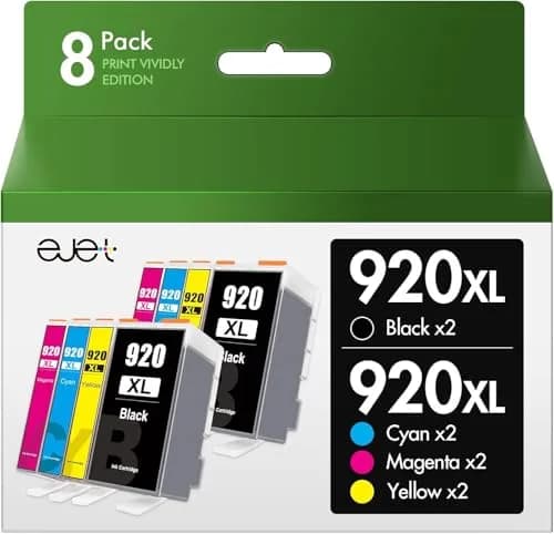 ejet 920XL Ink Cartridges Combo Pack for HP 920XL | High Page Yield & Compatible with Officejet 6500 thumbnail 1