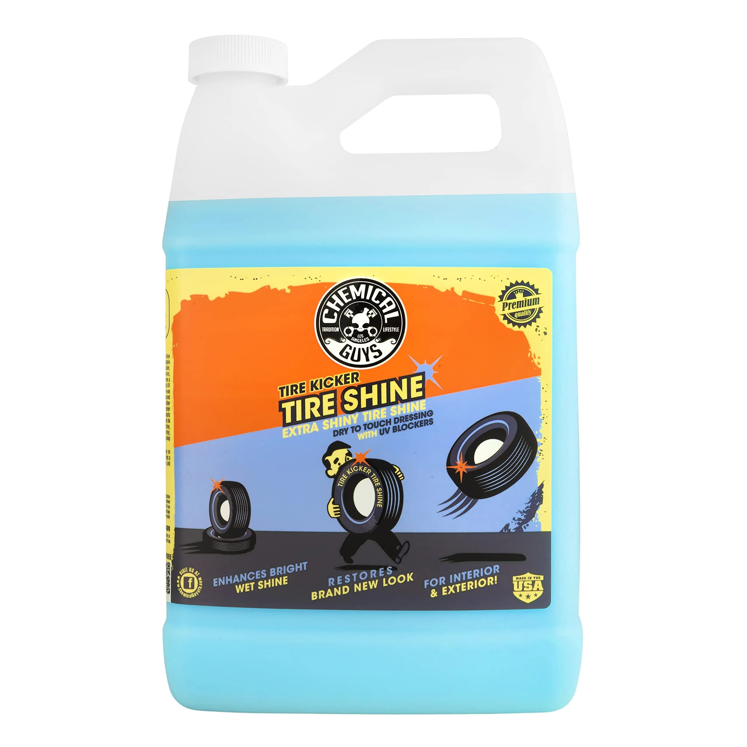 Chemical Guys Tire Kicker Extra Glossy Tire Shine 16 oz | Deep Wet Look, Fast Dry, Protects Rubber & Trim — black