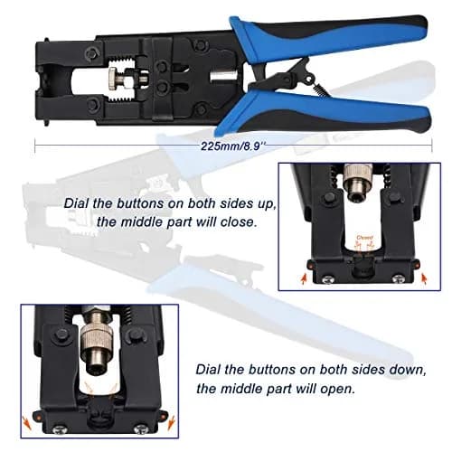 Delgada Coax Compression Tool, BNC Coaxial Cable Crimper Kit | Adjustable, Heavy Duty, Suitable for RG6 RG59 thumbnail 4