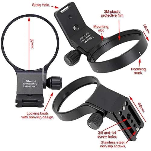 iShoot 82mm Metal Tripod Mount Ring Lens Collar for Sigma 105mm F1.4 DG HSM & 100-400mm DG DN OS | Arca-Swiss Fit thumbnail 3