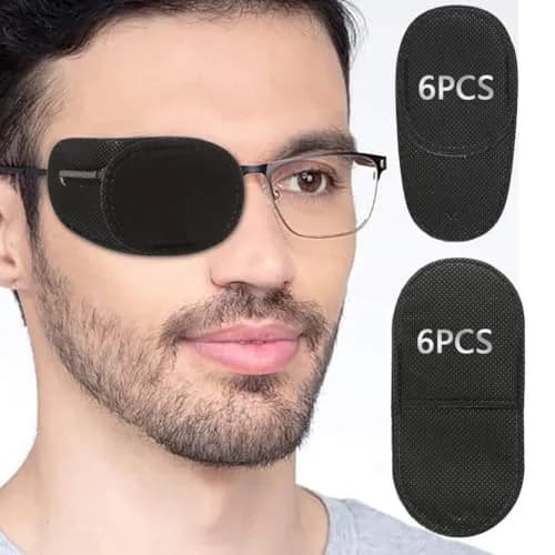 VEEJION Black 12PCS Eye Patches for Glasses | Treat Lazy Eye Amblyopia for Left or Right Eyes thumbnail 1