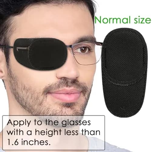 VEEJION Black 12PCS Eye Patches for Glasses | Treat Lazy Eye Amblyopia for Left or Right Eyes thumbnail 2