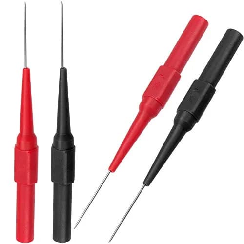 OIIKI 4Pcs 0.7mm Test Probe Pins with Banana Socket, 83mm Stainless Steel Back Probes | Insulation Piercing Needle Test Probes thumbnail 1