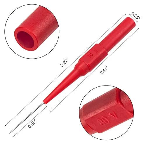 OIIKI 4Pcs 0.7mm Test Probe Pins with Banana Socket, 83mm Stainless Steel Back Probes | Insulation Piercing Needle Test Probes thumbnail 4
