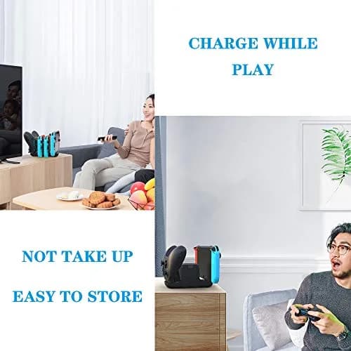 FANPL 6-in-1 Controller Charging Dock Station for Nintendo Switch & OLED Model & Lite with USB-C Cable | Charges 4 Joy-Cons & 2 Pro Controllers thumbnail 7