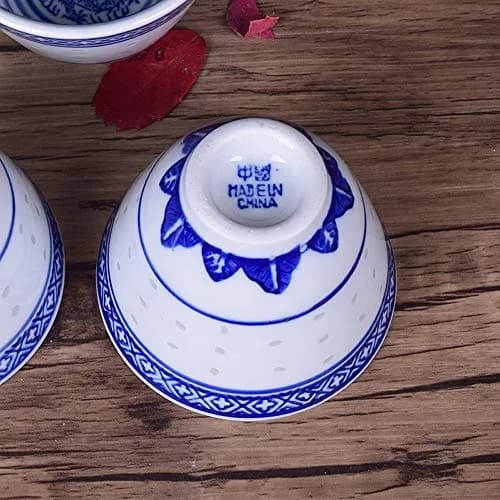 Woonsoon Bone China Tea Cup Set of 3 | 70 ml Traditional Blue-White Design thumbnail 5