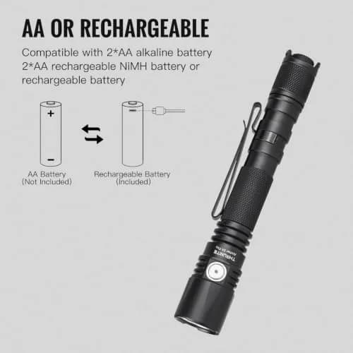 ThruNite Archer 2A Pro Flashlight 1020 Lumens 365M Long-Range Throw | Tactical, USB-C Rechargeable, IPX8 Waterproof thumbnail 9