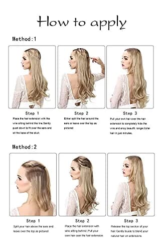 SARLA 22 Inch Invisible Wire Hair Extensions Light Auburn | Long Straight Synthetic Hairpiece for Women thumbnail 6