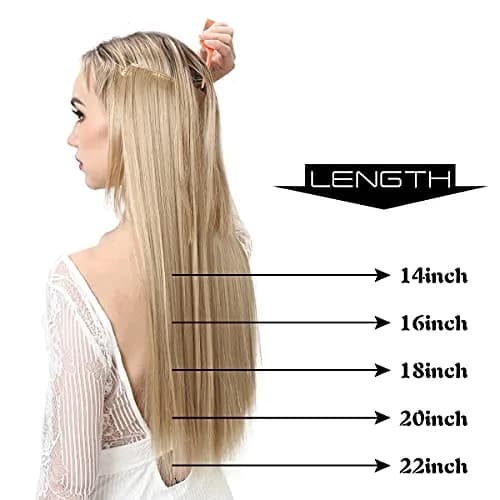 SARLA 22 Inch Invisible Wire Hair Extensions Light Auburn | Long Straight Synthetic Hairpiece for Women thumbnail 3