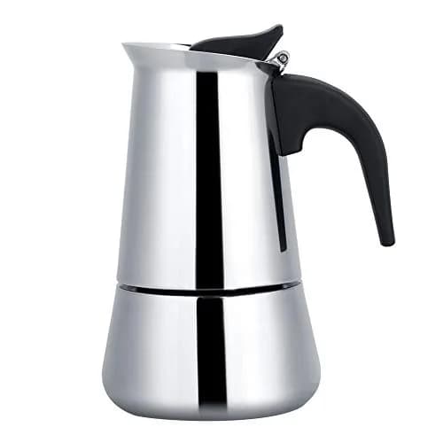 Agatige Moka Espresso Maker 200ml | Stainless Steel Coffee Pot for Stovetop thumbnail 1
