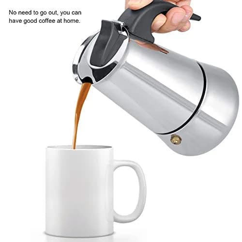 Agatige Moka Espresso Maker 200ml | Stainless Steel Coffee Pot for Stovetop thumbnail 4