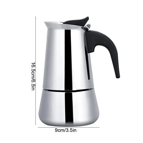 Agatige Moka Espresso Maker 200ml | Stainless Steel Coffee Pot for Stovetop thumbnail 5