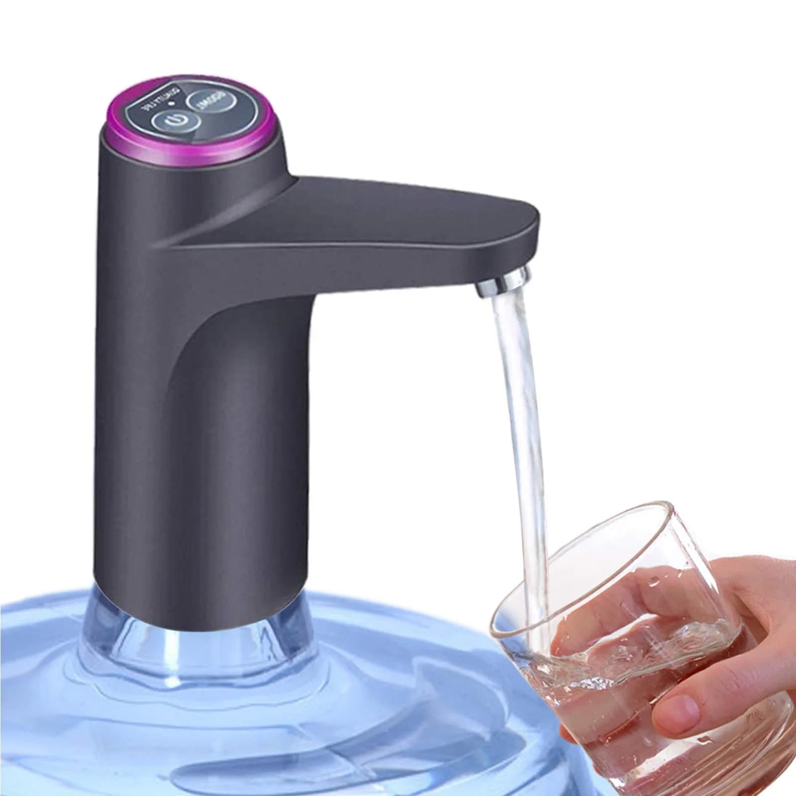 Cozy Blue Electric Water Bottle Pump for 3-5 Gallon Bottles | USB Rechargeable, 19L Capacity, Black - main product image