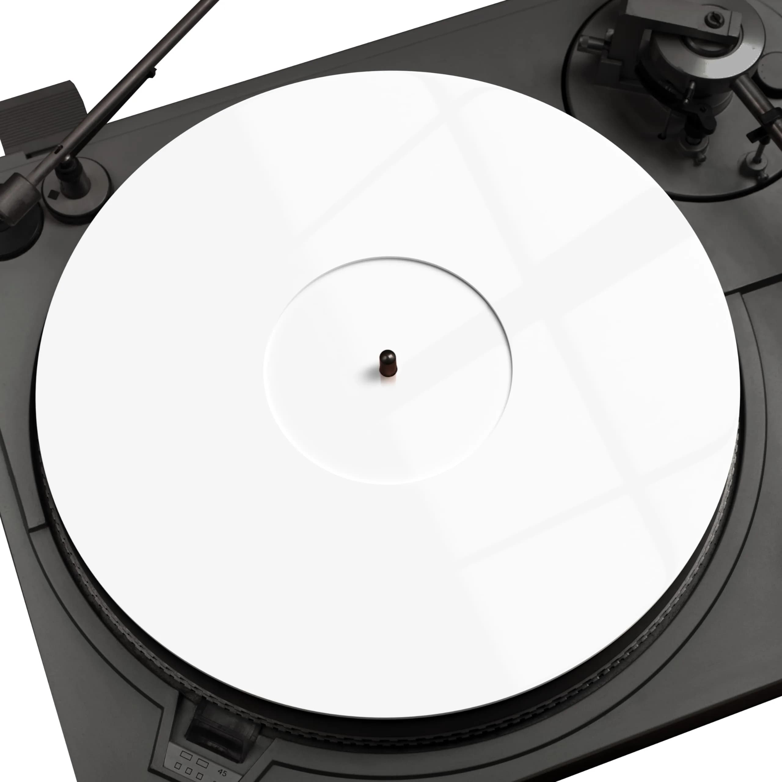 PRO SPIN White Acrylic Turntable Mat | 12" Vinyl Slipmat with Antistatic Cover, Tighter Bass, Dust & Static Noise Reduction - main product image
