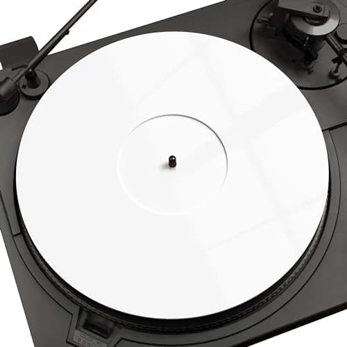 PRO SPIN White Acrylic Turntable Mat | 12" Vinyl Slipmat with Antistatic Cover, Tighter Bass, Dust & Static Noise Reduction thumbnail 1