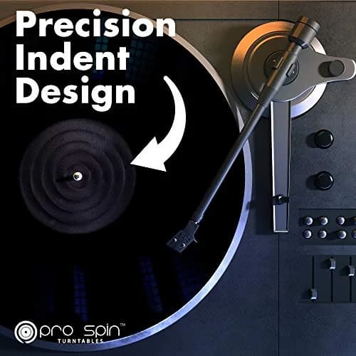 PRO SPIN Black Acrylic Turntable Mat - Platter Slipmat for 12" Vinyl Record Player, Antistatic, Tighter Bass, Noise Reduction thumbnail 4
