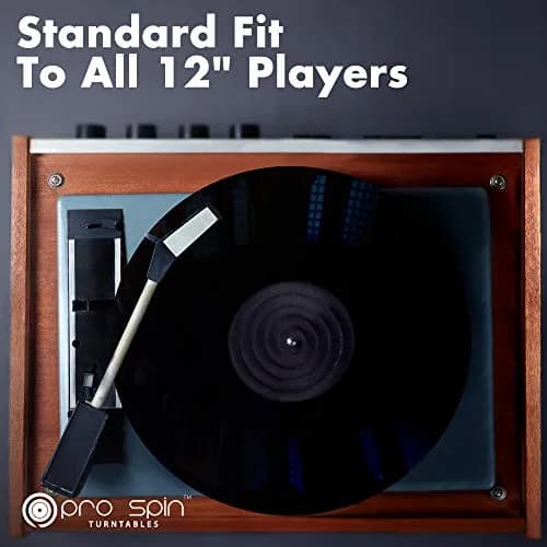 PRO SPIN Black Acrylic Turntable Mat - Platter Slipmat for 12" Vinyl Record Player, Antistatic, Tighter Bass, Noise Reduction thumbnail 5