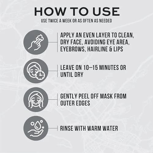 Freeman Hawaiian Black Salt Peel-Off Mask 175ml (6 fl oz) | Clarifies Skin with Volcanic Ash Derivative thumbnail 4