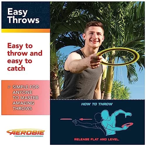 Aerobie Sprint Ring Outdoor Flying Disc 10 Inches Yellow | Long Distance, Compact Design thumbnail 5