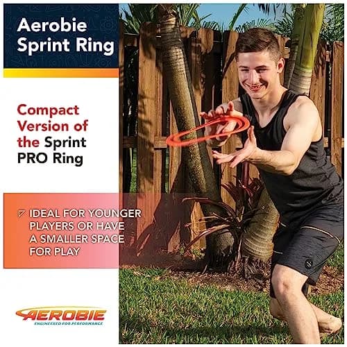 Aerobie Sprint Ring Outdoor Flying Disc 10 Inches Yellow | Long Distance, Compact Design thumbnail 3